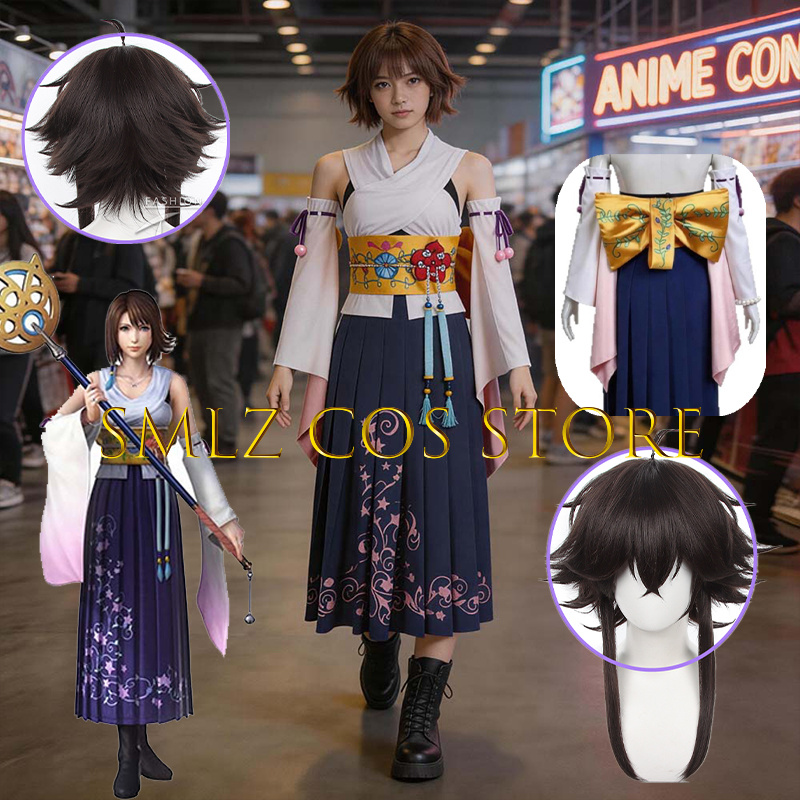 Cosplay Props - Smlz FFX ยูน่าคอสเพลย์อะนิเมะ FF10 X เครื่องแต่งกายผู้หญิงคุณ