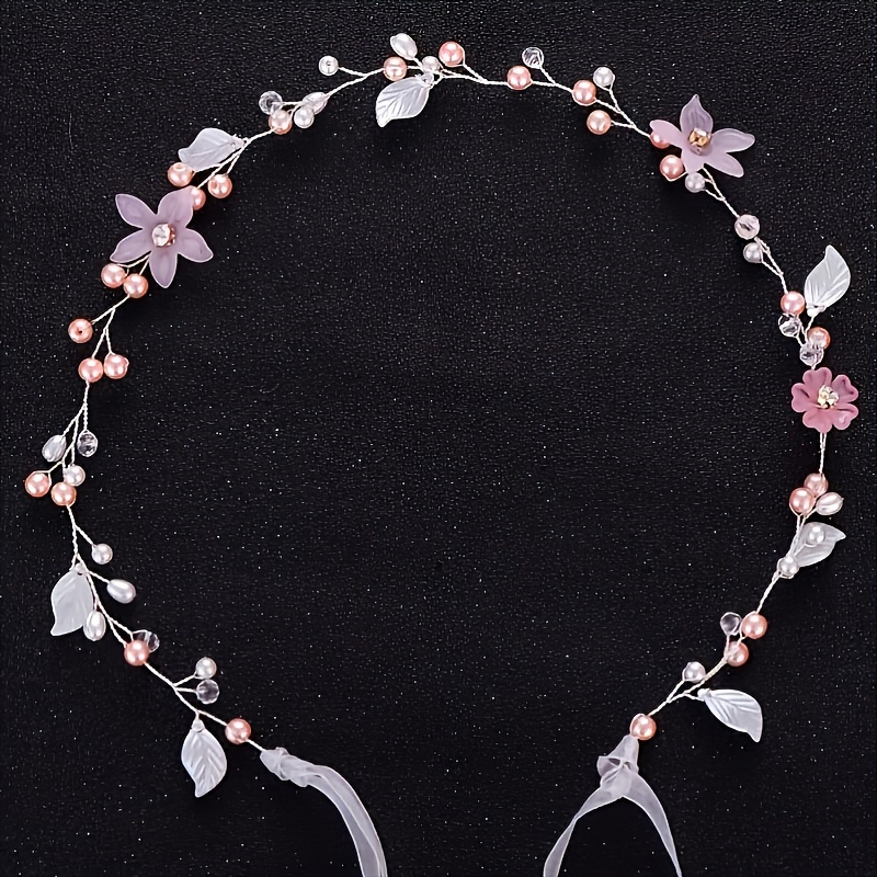 Aerith Cosplay Prop - ที่คาดผมลายใบไม้คริสตัลสำหรับผู้หญิงสายรัดผมลายเถาดอกไม้ประดับพลอยเทียมคาดผมสำหรับอัญมณีเครื่องประดับผมงานแต่งงานเจ้าสาว