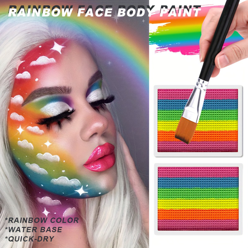 ชุดสีเพ้นท์หน้าและตัวสีรุ้ง-2  - Cosplay Prop Paint บทวิจารณ์และราคา