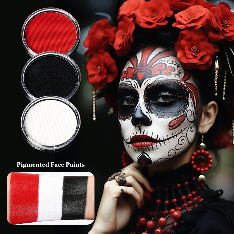 ชุดสีเพ้นท์หน้าแบบน้ำ 3 สี (ดำ - Cosplay Prop Paint บทวิจารณ์และราคา